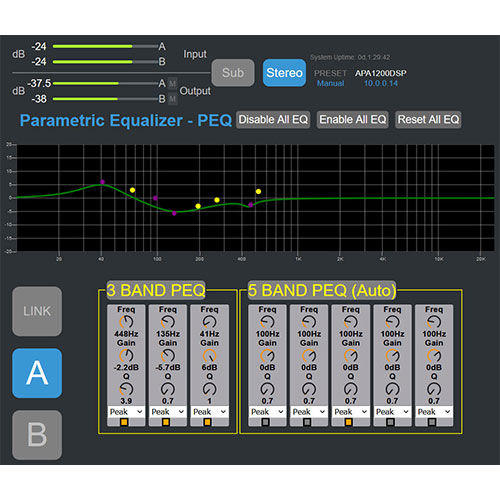 8 Bands of Parametric EQ