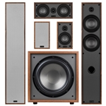 T65 5.1 Home Theater Bundle with 12" 200W Powered Subwoofer Wood