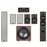 T65 7.1 Home Theater Bundle with 12" 200W Powered Subwoofer Wood