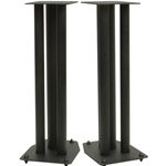 24" Universal Steel Speaker Stand Pair, Black