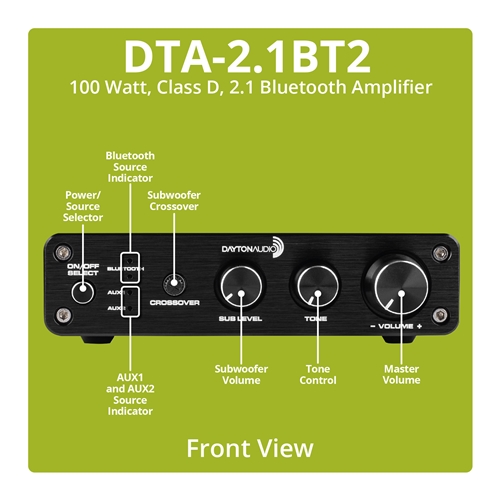 デイトン Dayton Audio DTA-120BT ブルートゥース Dayton Audio DTA-120BT Class D Mini Amplifier 60 WPC with