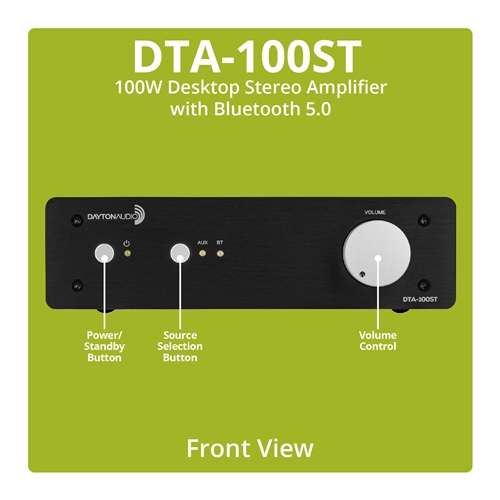 Picture 9 Close up view of DTA-100ST 100W Desktop Stereo Amplifier with Bluetooth 5.0