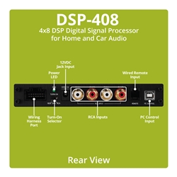 Dayton Audio - DSP-408 4x8 DSP Digital Signal Processor for Home