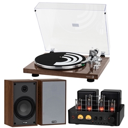 Starting Line Bookshelf Hi-Fi Starter Package with Wood Turntable