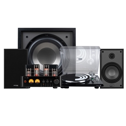 Classic Collection B65 2.1 Vinyl Audio Bundle with 10" 180W Powered Subwoofer Black